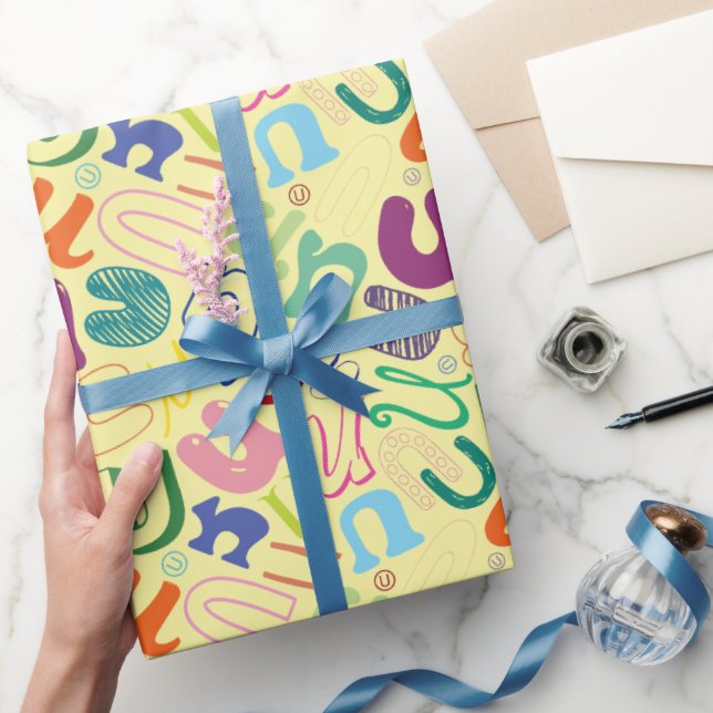 Bokstavsbrevpapper U - Gul Presentpapper (Gifting)