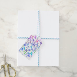 Bokstavsconfetti "A" Presentetikett