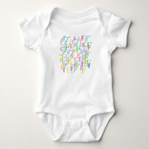 Bokstavsconfetti "F" Babybody T Shirt