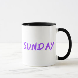 Bokstavsdesign söndag i lila mugg