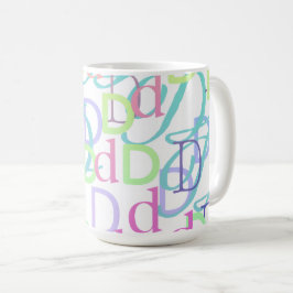 Bokstavskonfetti "D" Kaffemugg