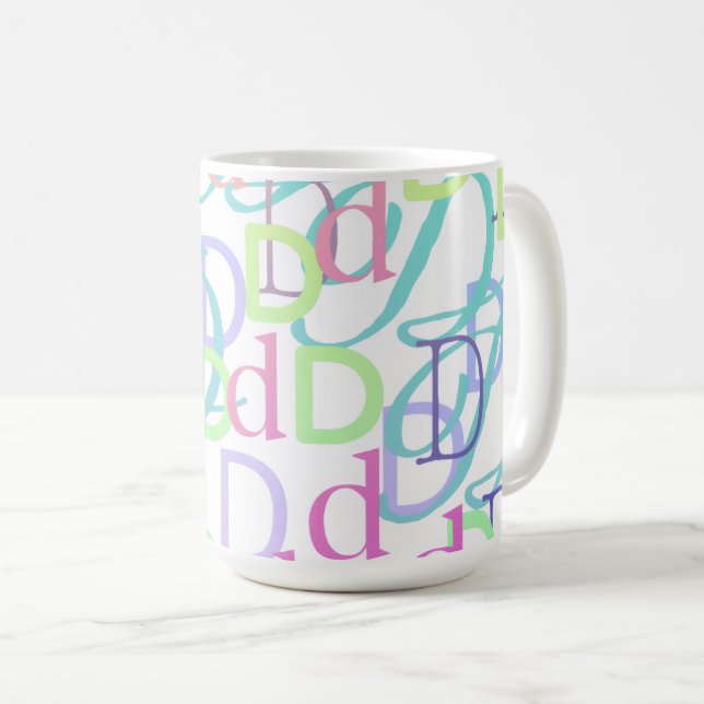Bokstavskonfetti "D" Kaffemugg (Framsida höger)