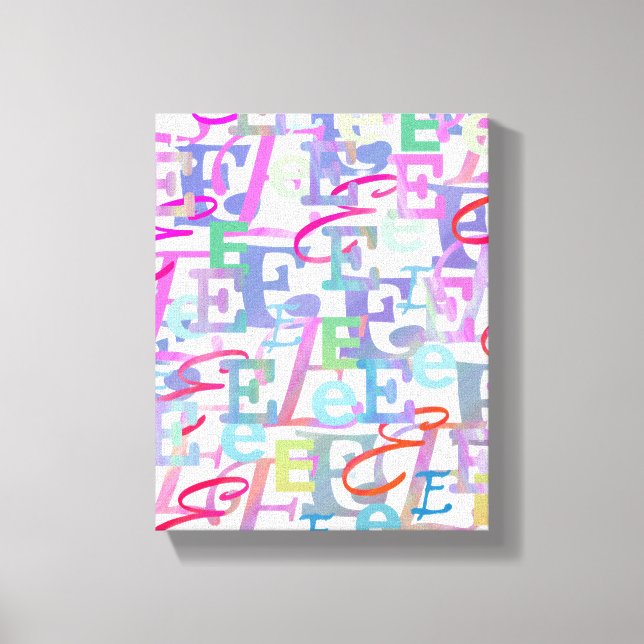 Bokstavskonfetti "E" Canvastryck (Framsida)