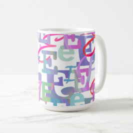 Bokstavskonfetti "E" Kaffemugg