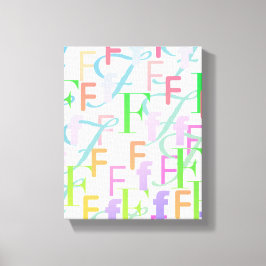 Bokstavskonfetti "F" Canvastryck