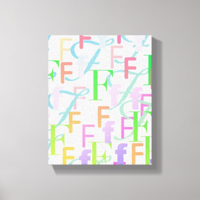 Bokstavskonfetti "F" Canvastryck (Framsida)