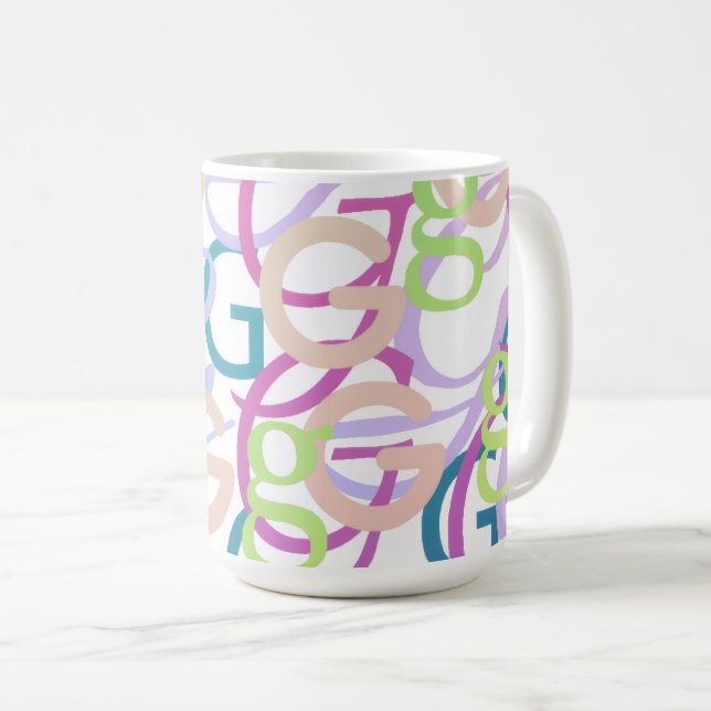 Bokstavskonfetti "G" Kaffemugg (Framsida höger)