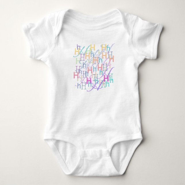 Bokstavskonfetti "H" Babybody T Shirt (Framsida)