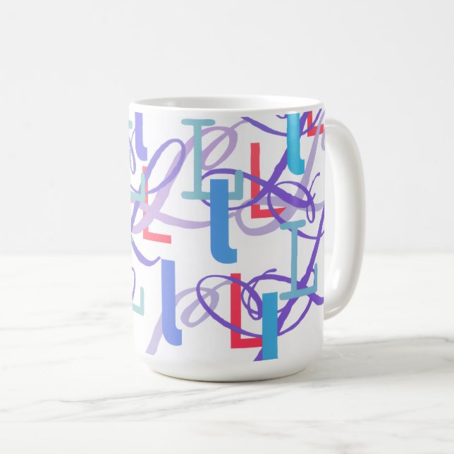 Bokstavskonfetti "L" Kaffemugg (Framsida höger)