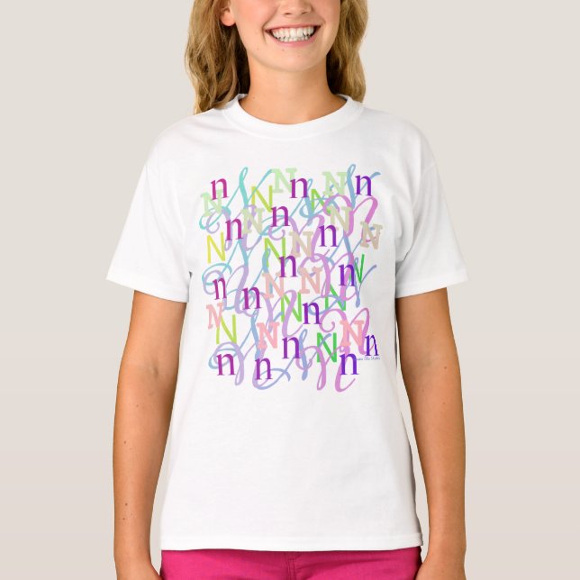 Bokstavskonfetti "N" T Shirt (Framsida)