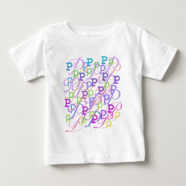 Bokstavskonfetti "P" T Shirt (Framsida)