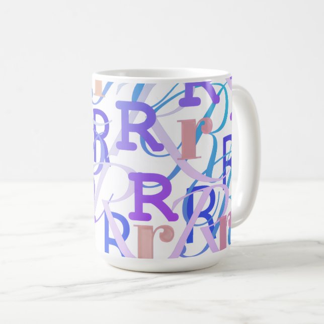 Bokstavskonfetti "R" Kaffemugg (Framsida höger)