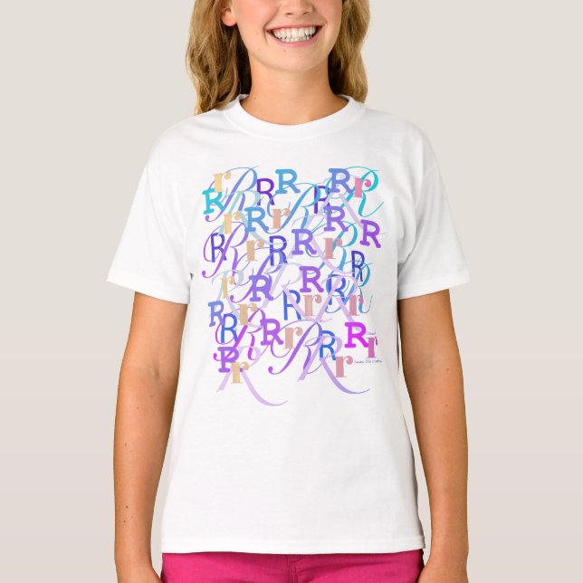 Bokstavskonfetti "R" T Shirt (Framsida)