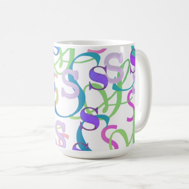 Bokstavskonfetti "S" Kaffemugg (Framsida höger)