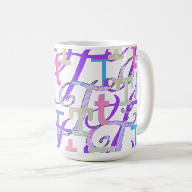 Bokstavskonfetti "T" Kaffemugg (Framsida höger)