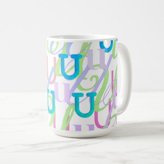 Bokstavskonfetti "U" Kaffemugg (Framsida höger)