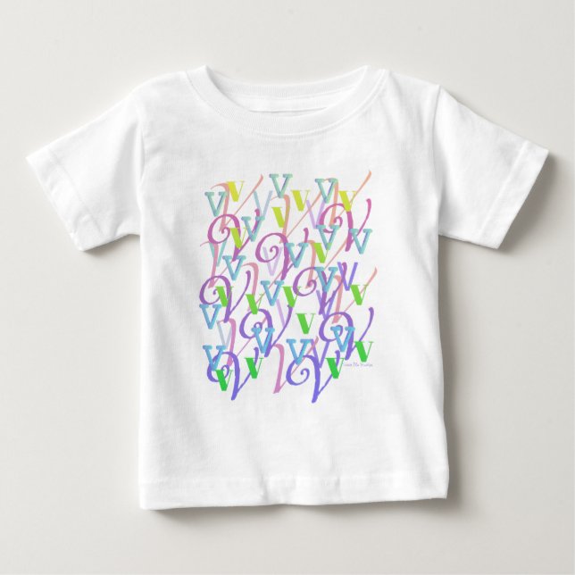Bokstavskonfetti "V" T Shirt (Framsida)