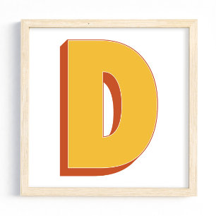 Bokstavskonstaffisch, D-monogram, fet initial Poster
