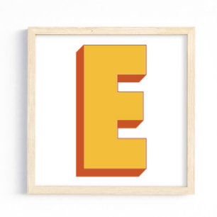Bokstavskonstaffisch, E-monogram, fet initial Poster