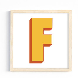 Bokstavskonstaffisch, F-monogram, fet initial Poster