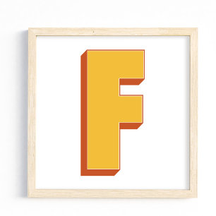 Bokstavskonstaffisch, F-monogram, fet initial Poster