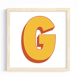 Bokstavskonstaffisch, G-monogram, fet initial Poster