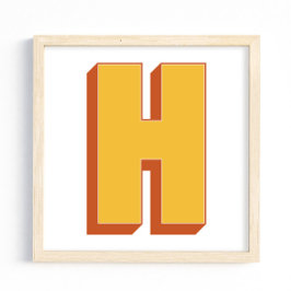 Bokstavskonstaffisch, H-monogram, fet initial Poster