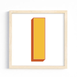 Bokstavskonstaffisch, I-monogram, fet initial stil Poster