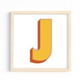 Bokstavskonstaffisch, J-monogram, fet initial Poster