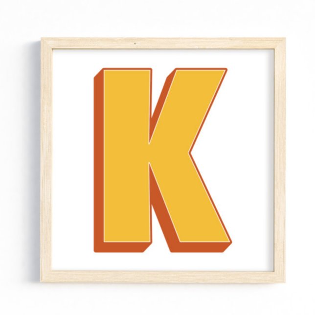 Bokstavskonstaffisch, K-monogram, fet initial  Poster (Skapare uppladdad)