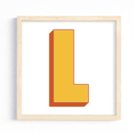 Bokstavskonstaffisch, L-monogram, fet initial stil Poster