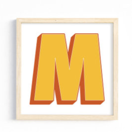Bokstavskonstaffisch, M-monogram, fet initial Poster
