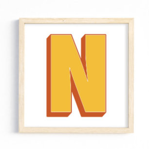 Bokstavskonstaffisch, N-monogram, fet initial Poster