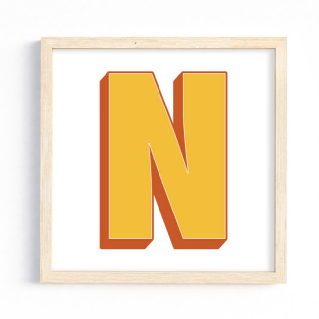 Bokstavskonstaffisch, N-monogram, fet initial  Poster (Skapare uppladdad)