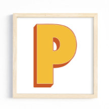 Bokstavskonstaffisch, P-monogram, fet initial stil