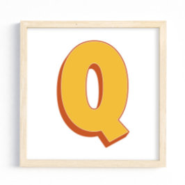 Bokstavskonstaffisch, Q-monogram, fet initial Poster