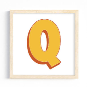 Bokstavskonstaffisch, Q-monogram, fet initial Poster