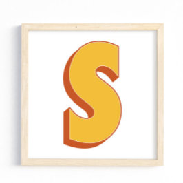 Bokstavskonstaffisch, S-monogram, fet initial Poster
