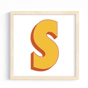 Bokstavskonstaffisch, S-monogram, fet initial Poster