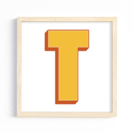 Bokstavskonstaffisch, T-monogram, fet initial Poster