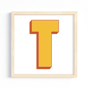 Bokstavskonstaffisch, T-monogram, fet initial Poster