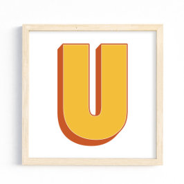 Bokstavskonstaffisch, U-monogram, fet initial Poster