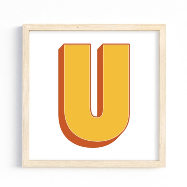 Bokstavskonstaffisch, U-monogram, fet initial  Poster (Skapare uppladdad)