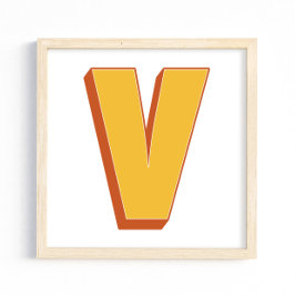 Bokstavskonstaffisch, V-monogram, fet initial Poster