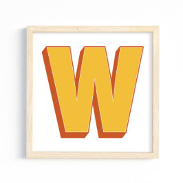 Bokstavskonstaffisch, W-monogram, fet initial Poster