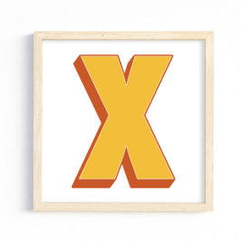 Bokstavskonstaffisch, X-monogram, fet initial Poster