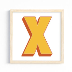 Bokstavskonstaffisch, X-monogram, fet initial Poster
