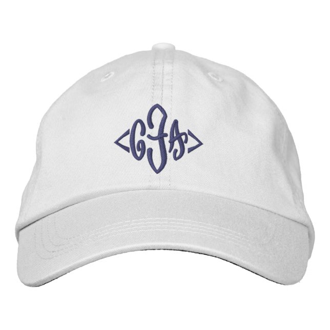 Bokstavsmonogram Tre initial monogram Broderad Keps (Framsida)