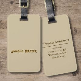 Bokstavsmönstret "Jungle Master" Bagagebricka