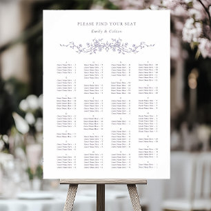 Bokstavsordning Lavendel Bröllops Placeringsplan Poster